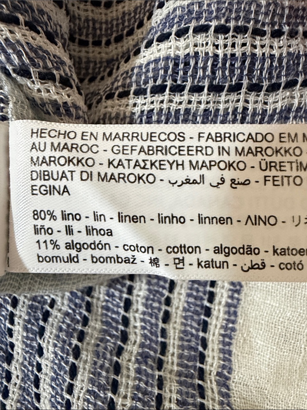Massimo Dutti Blue & White Striped Swim Coverup Caftan Linen Blend - Picture 13 of 14